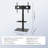 Black Floor-Standing TV Mount with Tempered Glass Base and Cable Management