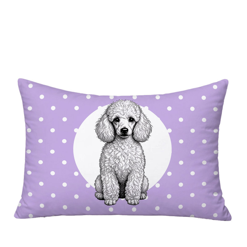 Coussin réversible intérieur / extérieur Poodle Dog, 25 x 18, Lavande
