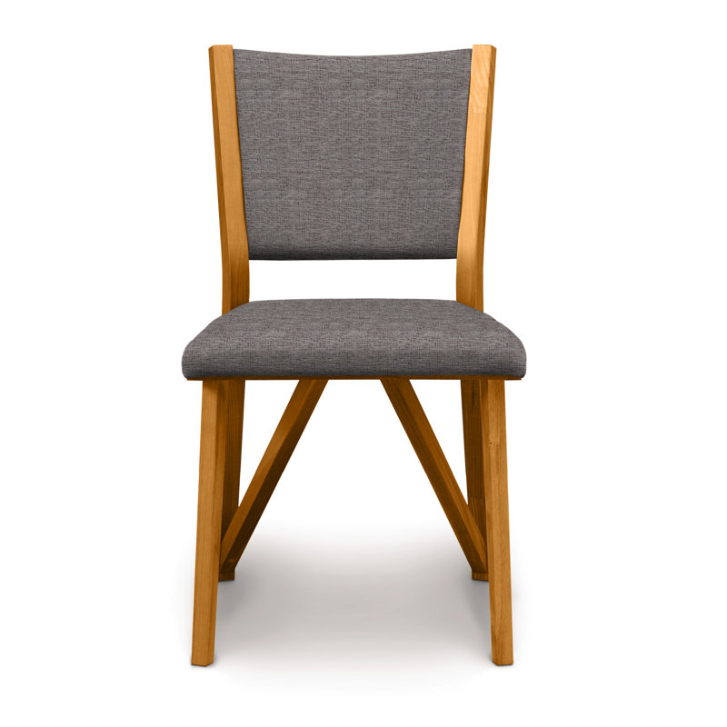 Exeter Upholstered Dining Chair, Natural Cherry, Fabric Sterling