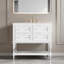 Ensemble de meuble-lavabo 36 po avec lavabo 36 po, avec 4 tiroirs, structure en bois massif-111515521