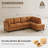 Faux Leather L-Shaped Modular Sectional Sofa-75756249-75756246