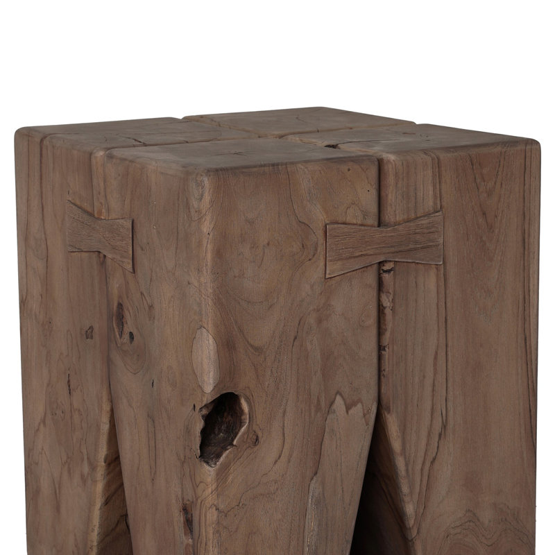 Oshan Outdoor Square Teak Side Table, Stained Toasted Brown