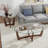 48" Oval Glass Coffee Table with Wood Base, Cherry-58467131-58466501