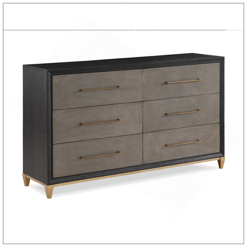 Commode en bois brossé 6 pièces