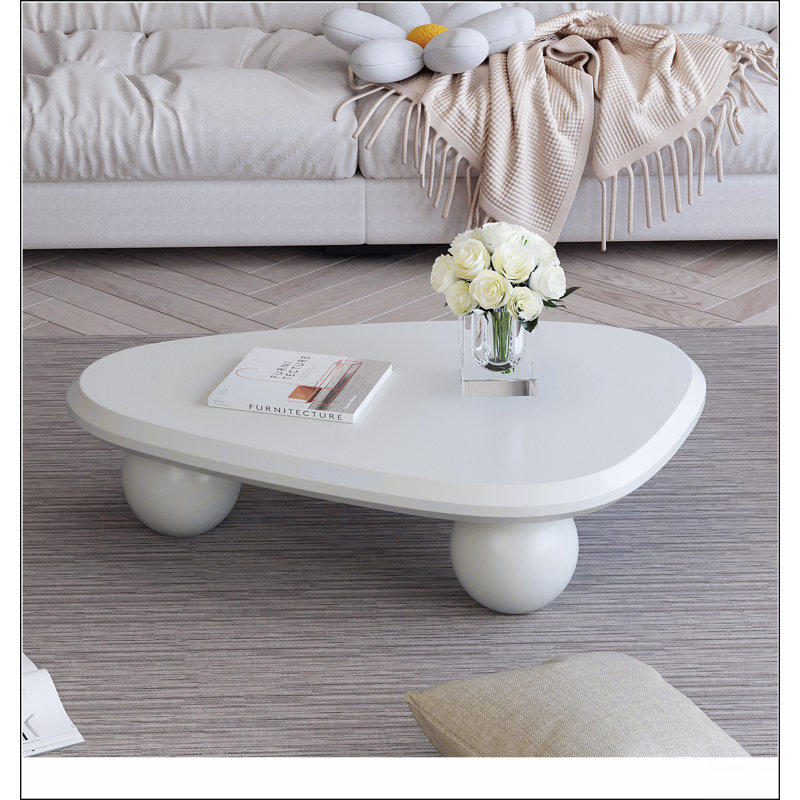 Table basse Cloud avec 3 pieds sphériques et table d'appoint moderne