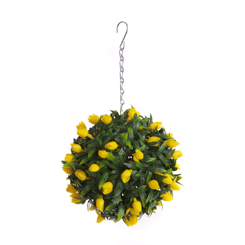 Faux Plant, Yellow, 24cm H x 24cm W x 24cm D
