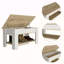 Austin Storage Table, One Extendable Table Shelf, Four Legs, Lower Shelf -Light Oak / White-130378312