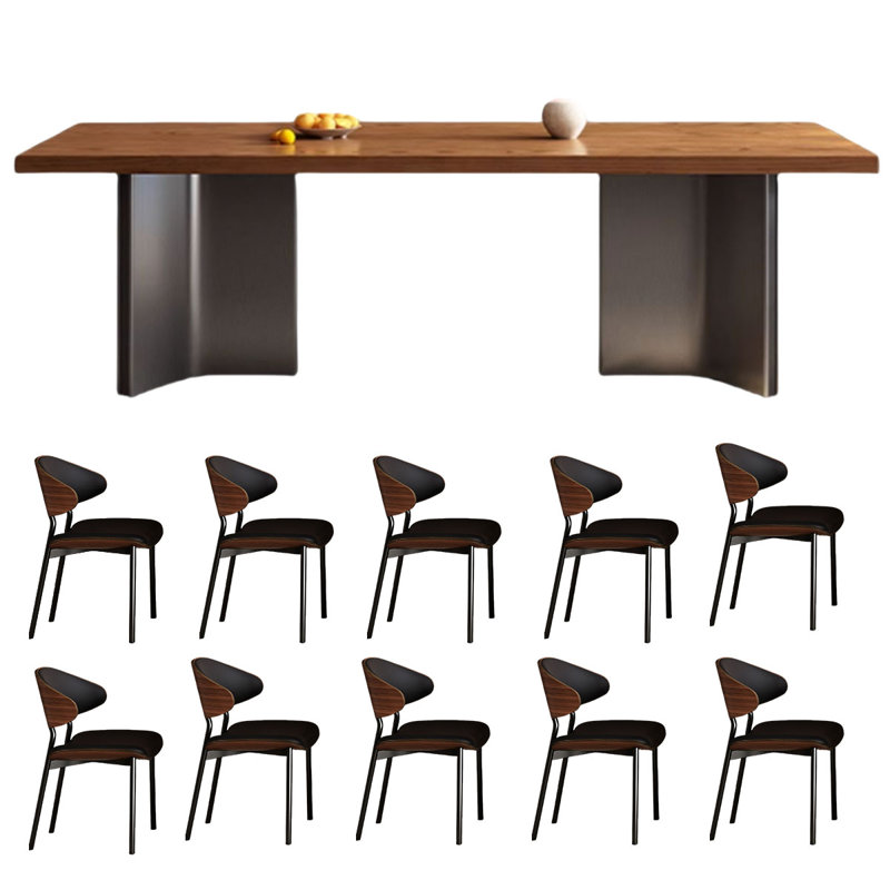 Table de salle à manger en bois massif de style rétro