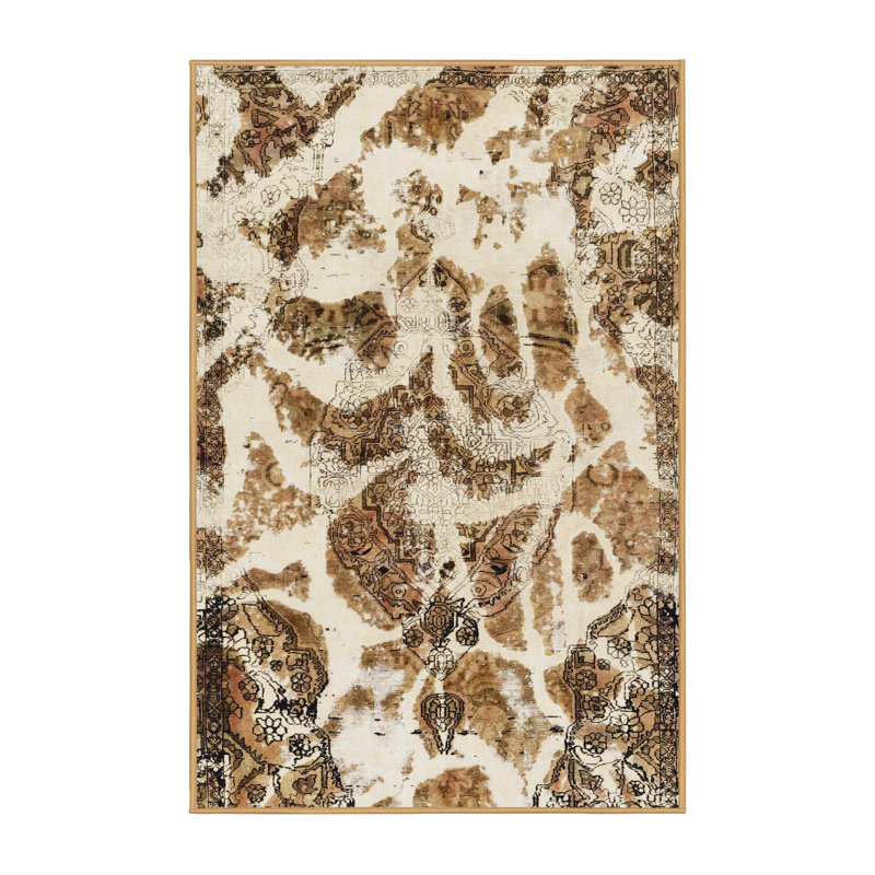 Tapis décoratif multicolore à motif abstrait, Tapis de couloir 2 pi x 5 pi