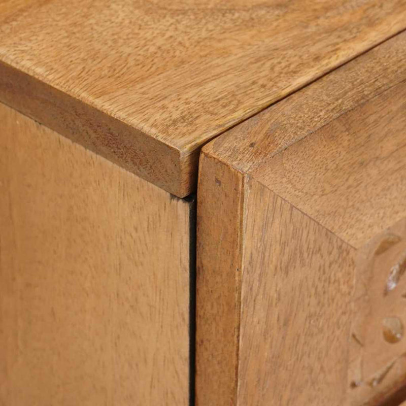 40cm W Solid Wood Bedside Table, Light Brown