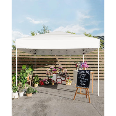 10x10 Ft Pop Up Canopy Tent, Easy Up Canopy with 3 Adjustable Height, Outdoor Sun Shade with 4 Sandbags & Carrying Bag for Camping, Parties,Outdoor Events