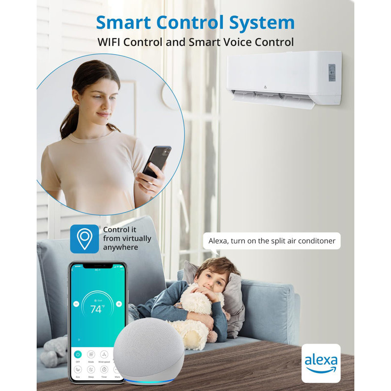Homhougo 18000 BTU Ductless Mini Split Air Conditioner with Remote Included