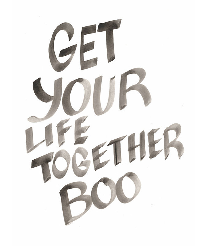 Get Your Life Together Boo Print by David Erickson, Image Brush Gel, 41.75" H x 31.75" W x 1.5" D