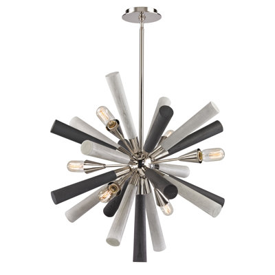 Solara 44'' Wide 6-Light Chandelier - Polished Nickel