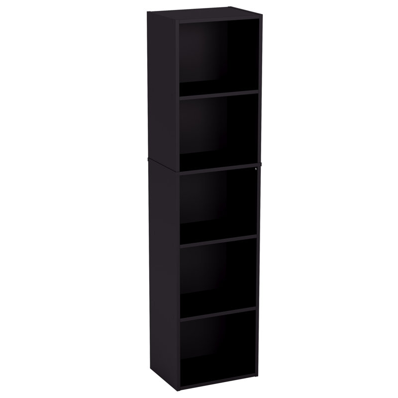 Gerardi 32cm W Standard Bookcase, Black, 132 cm H x 32 cm W