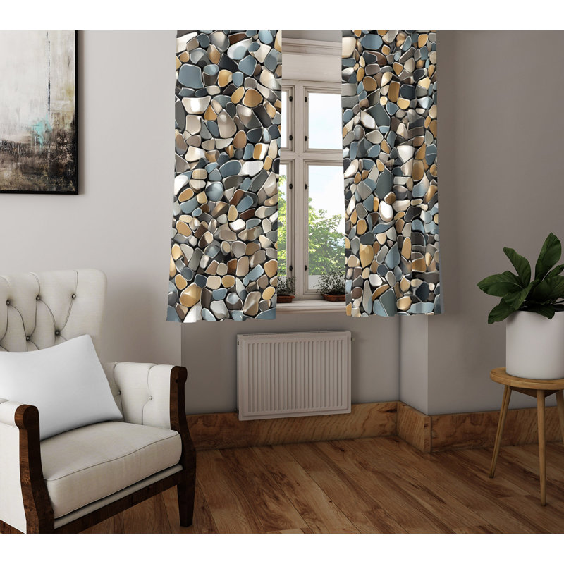 Paire de rideaux semi-transparents en polyester Areti, L 40 po x L 61 po