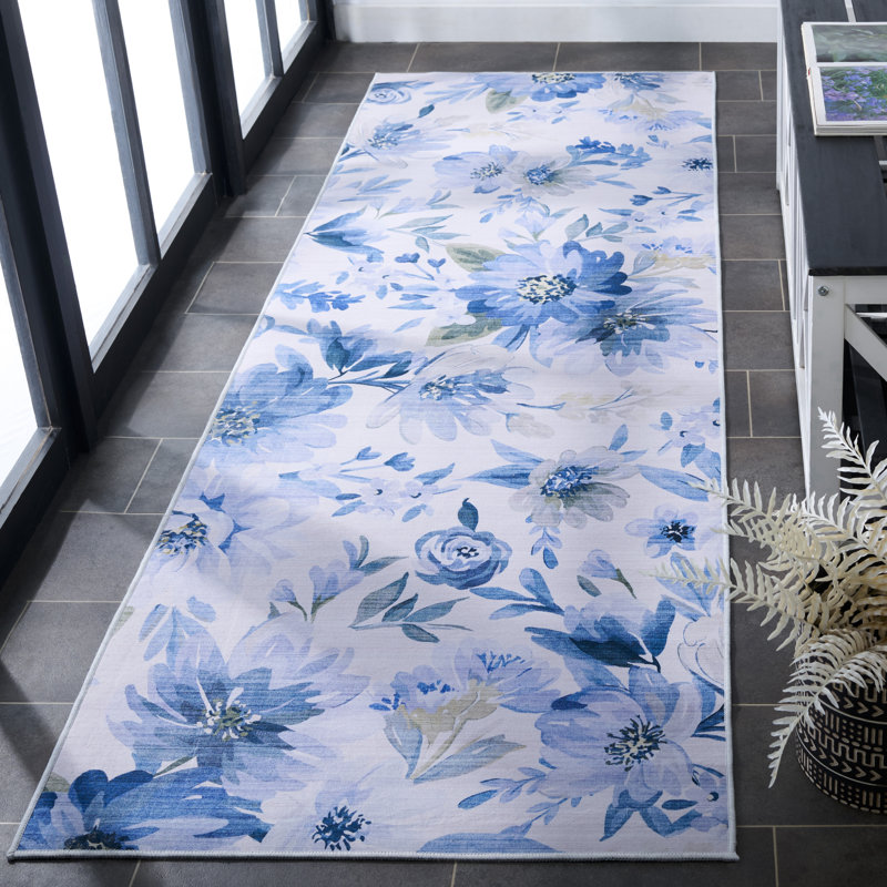 Tapis floral lavable à la machine Caleel 852 Performance, Tapis de couloir 2 pi 6 po x 8 pi