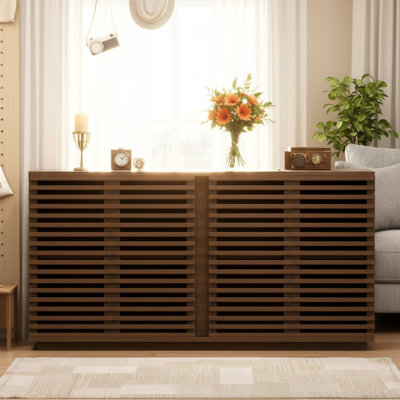 This Solid Wood Sideboard For Buffets Combines Entertainment And Storage, Making It Suitable For Both Living Rooms And Dining Rooms—practical And Stylish.