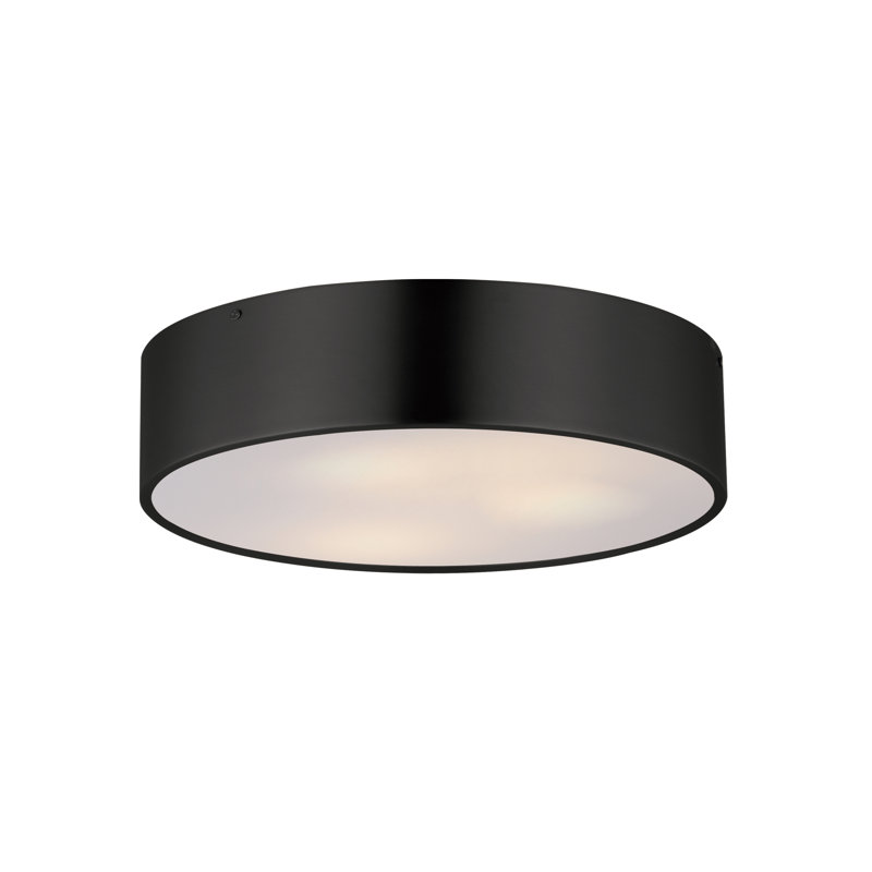 Tommy-Flush Mount, 3, Black, 4" H x 16" W x 16" D