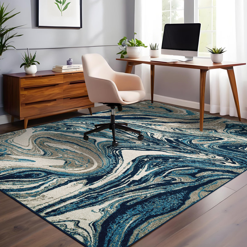 Modern Abstract Area Rugs Washable Rug For Living Room Easy Cleaning Floor Cover With Rubber Backing Ultra-Thin Stain Resistant Throw Carpet