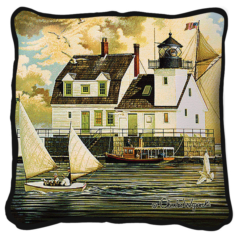 Rockland Breakwater Light Cotton Throw Pillow