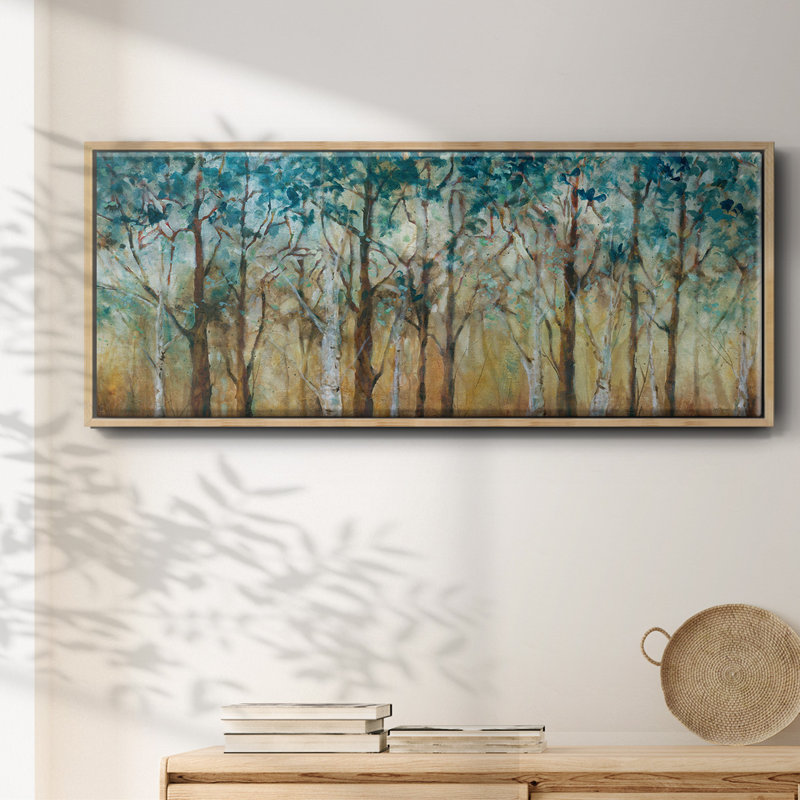 Sunlit Birch Grove- Framed Canvas