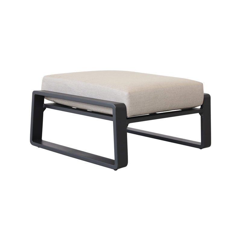 Repose-pieds en aluminium - coussins beiges, style brun, cadre polyvalent 2, style polyvalent