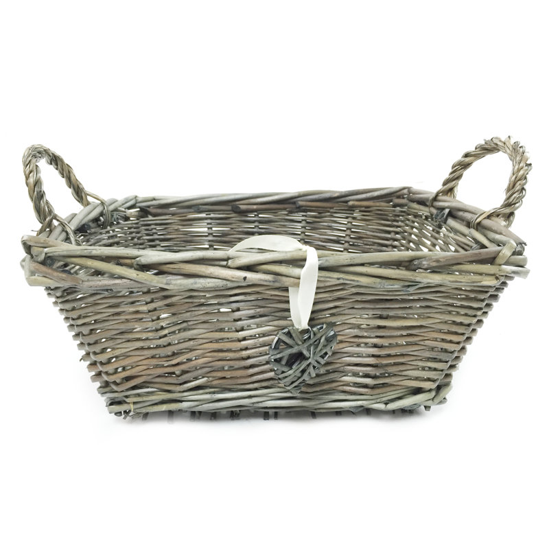 House Of Hampton Wicker Decorative Basket, 12cm H x 25cm W x 19cm D, Neutral