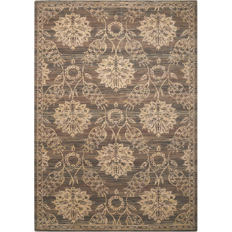 Tapis éclectique brun Dewitt, Rectangle 5 pi 6 po x 8 pi
