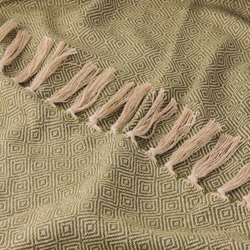 Dessa Machine Woven Throw Blanket, Green
