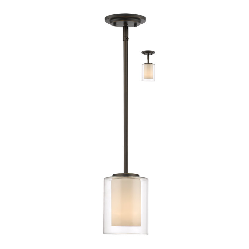 Luminaire suspendu bocal unique 1 lumière Arie, Bronze vieilli