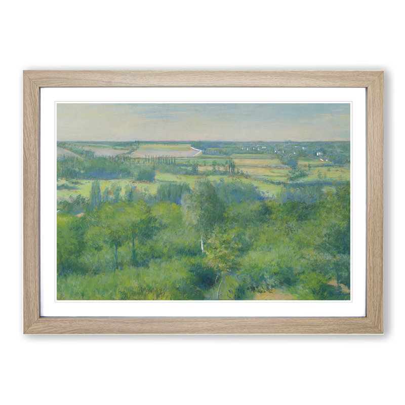 Yerres Valley by Gustave Caillebotte - Picture Frame Painting, 48cm H x 65cm W x 2cm D, Oak Framed
