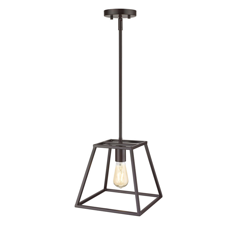 Luminaire suspendu géométrique 1 lumière Baynham, Bronze huilé