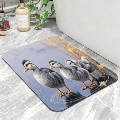 Tapis de bain Ducklings on Water, 24 x 36, antidérapant, salle de bain et salle de lavage