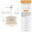 Lustre tambour 8 lumières à intensité variable-130899934
