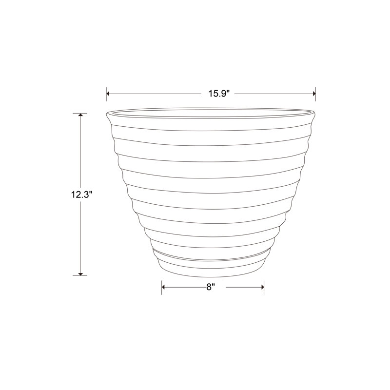 Jardinière ronde Beehive avec soucoupe attachée, Rouge