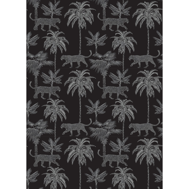 Panneau mural noir Palm Leapard