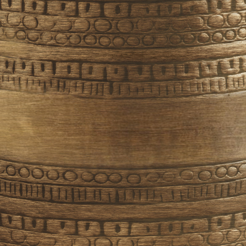 Antique Gold Round Stone Top Metal Accent Table