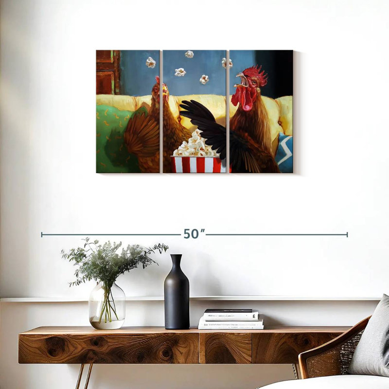 Popcorn Chickens, 20" H x 33" W