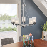 Lustre à plusieurs niveaux avec abat-jour 5 lumières Kincer