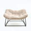 Double chaise berçante avec coussin blanc crème-808934135