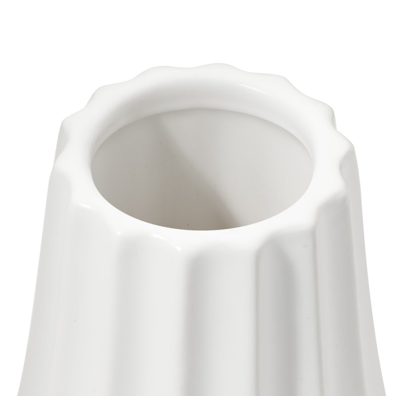 Vase en céramique 11 po Facetta, 11 inch, Blanc
