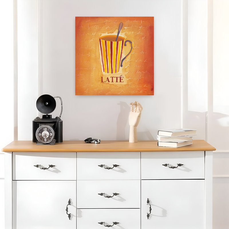 Latte Abstract Contemporary Wall Art, 18" H x 18" W