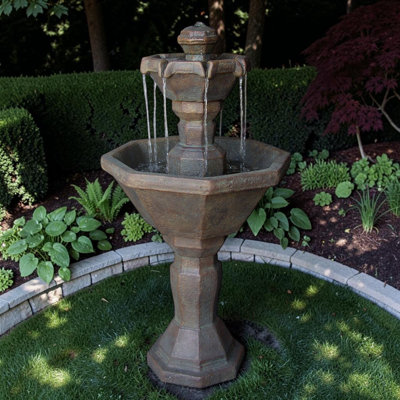 Perugia Fountain - Handcrafted Outdoor Concrete / Cement Weather Resistant Fountain