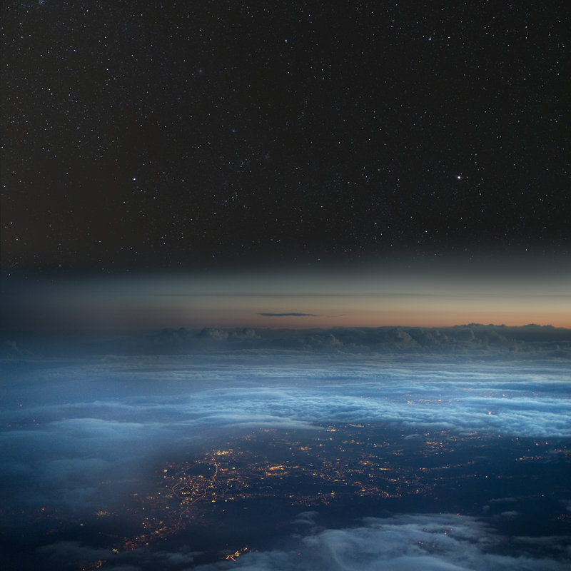 " Earth At Night " by Marcelc, 20" W x 20" H