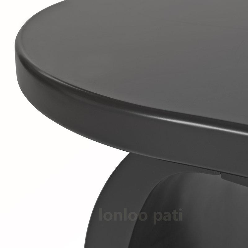 Table basse unique de forme irrégulière avec pieds incurvés pour la décoration intérieure, Noir