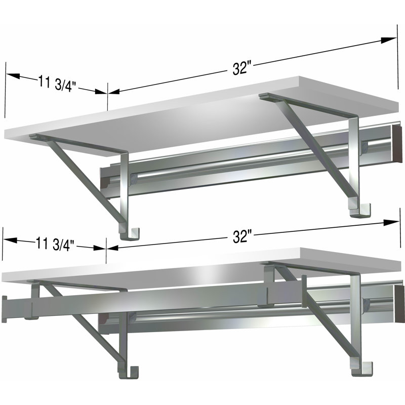 Single Shelf-Hang Closet System with Second Shelf (shelf only), White, 8.5"H x 32"W x 11.75"D