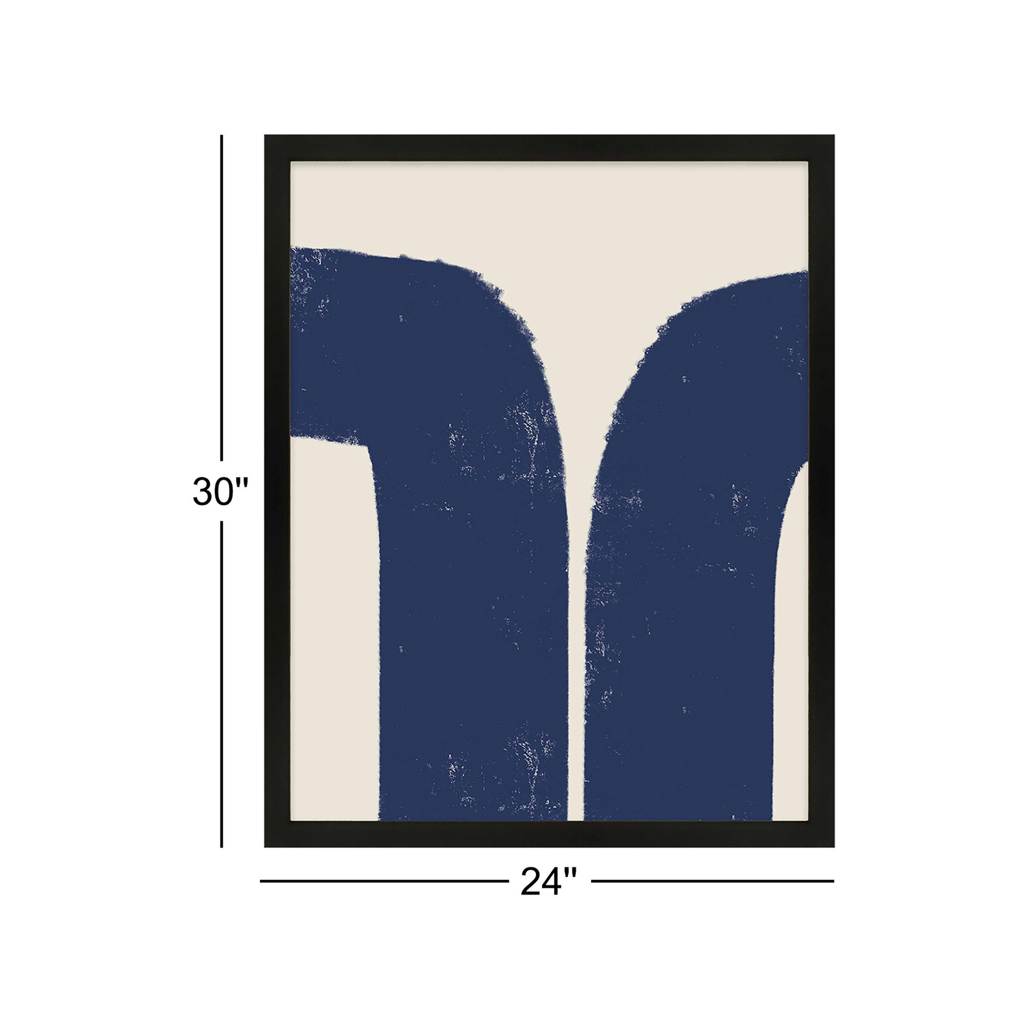 Abstract In Blue And White by Eleni Psyllaki For Paradissi Digital Art, 30" H x 24" W, Black Paper