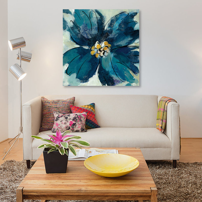 «Inky Floral II» par Silvia Vassileva, impression sur toile tendue sur châssis, H 18 po x l 18 po x P 1,5 po, Toile tendue