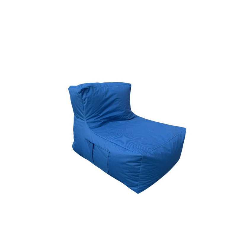 Fauteuil à billes bleu, 29,5 po x 27,6 po x 37,4 po | 100% polyester avec tissu imperméable, housse zippée amovible | Rempli de perles de polystyrène recyclées pour un confort ultime | Idéal pour le salon, la chambre des enfants et la détente